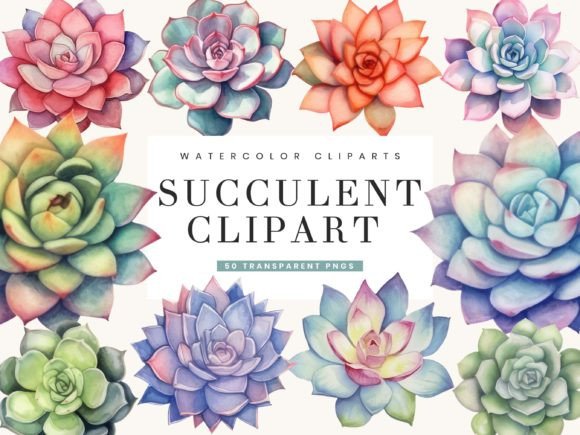 Download Watercolor Succulent Clipart Bundle - Succulent clipart Collection