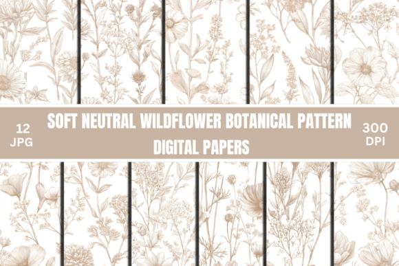 Download Soft Neutral Wildflower Botanical Pattern - Botanical pattern Collection