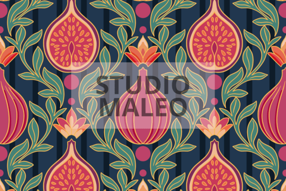 Download Art Nouveau Fig Botanical Pattern - Botanical pattern Collection