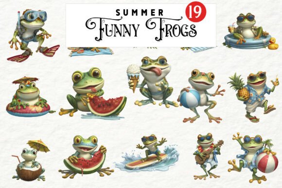 Download Summer Funny Frogs Clipart - Frog Collection