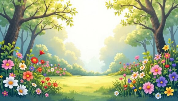 Download Radiant Garden Scene in Impressionism - Premium Resources