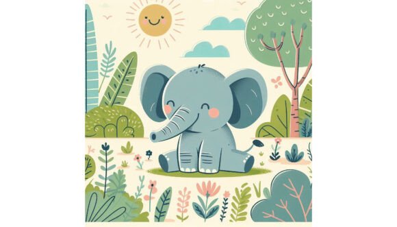 Download Elephant Enjoys Sunny Garden Scene - Premium Resources