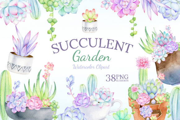Download Watercolor Succulent Clipart Mix &amp; Match - Succulent clipart Collection