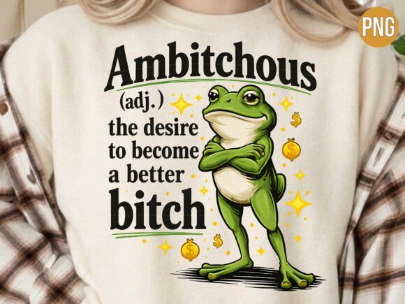 Download Ambitchous Funny Frog Sassy Funny PNG - Frog Collection